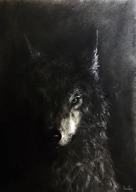 Lone Wolf Drawing by Fiona Tang | Saatchi Art