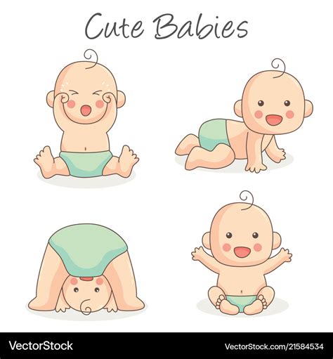 Baby born kid shower cartoon people children boy Vector Image