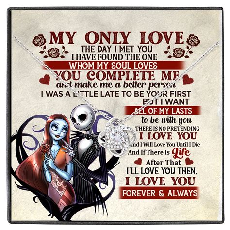 Jack and Sally Nightmare Before Christmas My Only Love The Day I Met You Valentines Love Knot ...