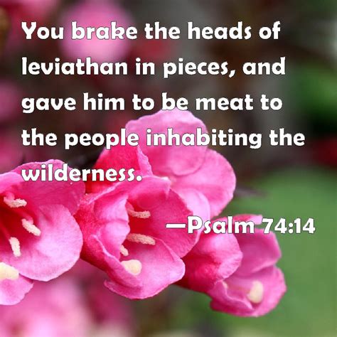 Psalm 74:14 You brake the heads of leviathan in pieces, and gave him to be meat to the people ...