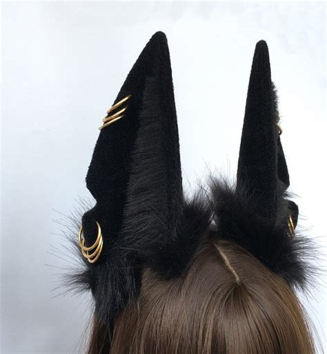 Realistic Anubis Wolf Earemulational Beast Earfaux Fur - Etsy | Wolf ears and tail, Fantasy ...