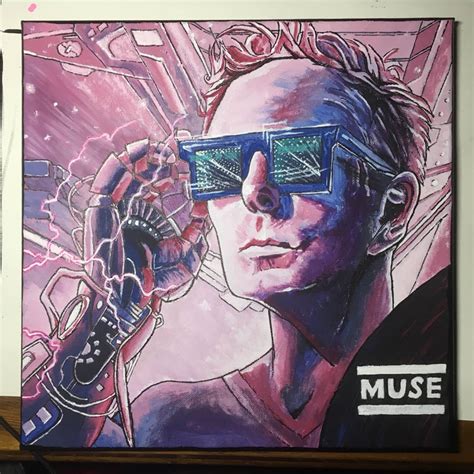 Painted a piece of the Muse album art, love the aesthetic. : outrun