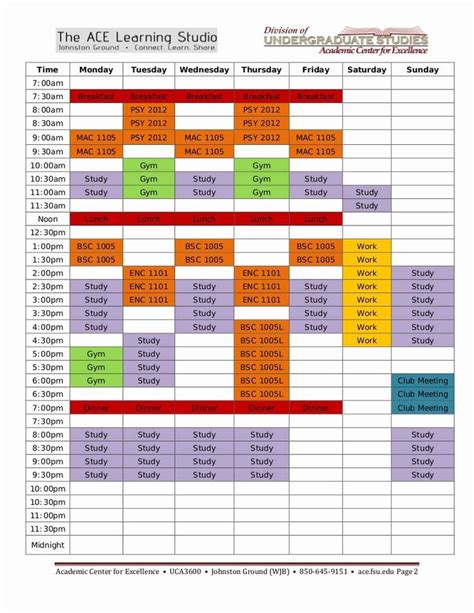 Weekly Study Schedule Template New 9 Study Plan Templates for Students ...