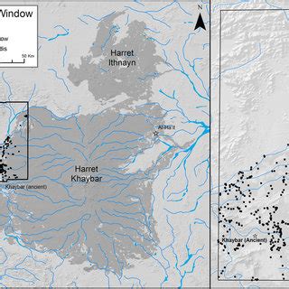 A map of Harret Khaybar showing the location of high-resolution windows... | Download Scientific ...