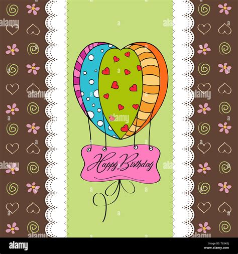 happy birthday card with balloons Stock Photo - Alamy