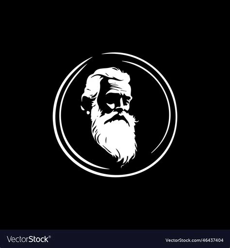 Bearded old man bust logo template santa claus Vector Image