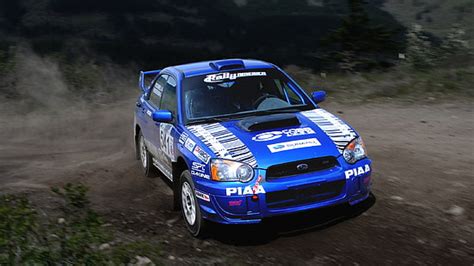 Online crop | HD wallpaper: blue Subaru Impreza rally car, road, turn ...