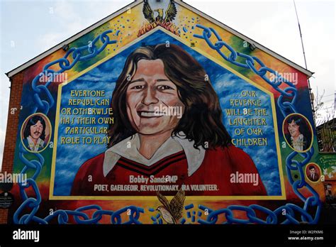 Bobby Sands mural on the Falls Road,Belfast city, Northern Ireland ...