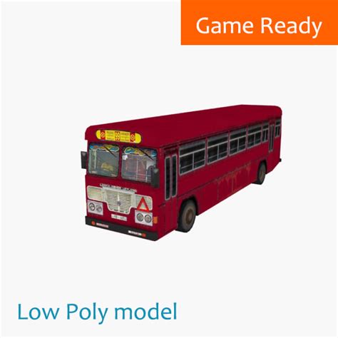 3d ashok leyland bus low-poly model