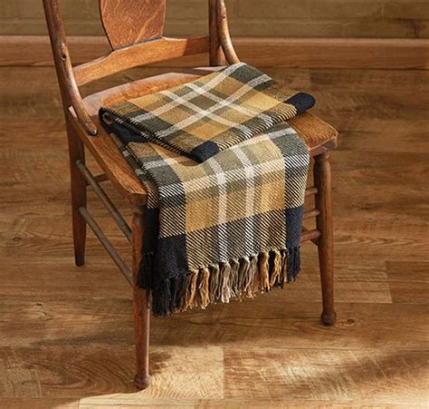 Warm Accents Plaid Fringed Throw Blanket | Antique Farmhouse