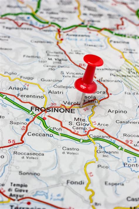 Frosinone Pinned on a Map of Italy Stock Image - Image of topography ...