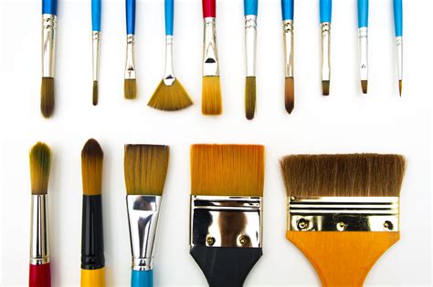 Types and Shapes of Art Paintbrushes