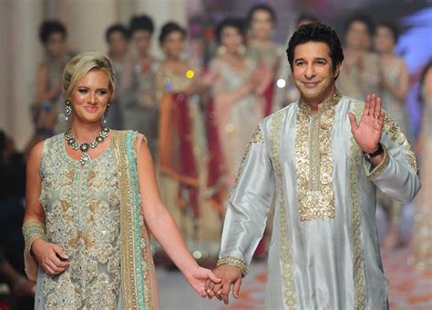 Wasim Akram with his wife Shaniera at the Bridal Couture Fashion Week ...