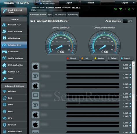 Asus RT-AC3100 Asuswrt-Merlin Screenshot BandwidthMonitor