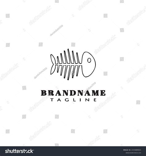 Fish Bone Logo Cartoon Design Template Stock Vector (Royalty Free) 2155889021 | Shutterstock