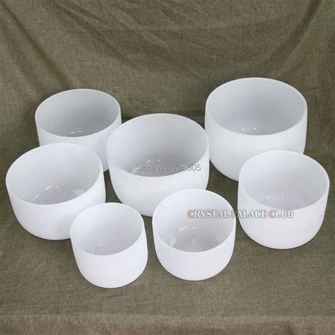 Chakras set 440HZ or 432HZ 7pcs frosted quartz crystal singing bowls C D E F G A B note and free ...