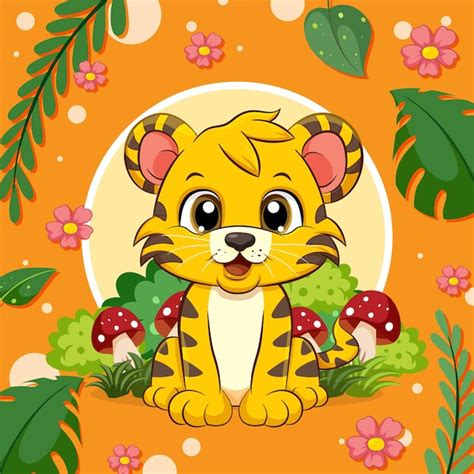 Free Vector | Baby Tiger Cartoon Character