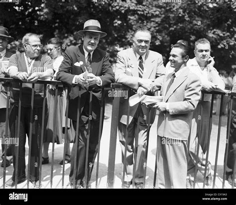 Clyde Tolson, J. Edgar Hoover and Sam Wm. Renick at Belmont Park Race ...