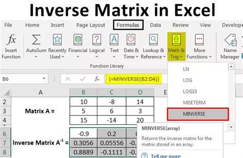 Inverse Matrix in Excel - Finden Sie die inverse Matrix mit der ...