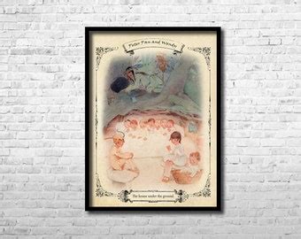 Neverland Peter Pan Map Wall Decor Peter Pan Art Prints