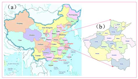 Location map of Henan Province. (a) China Map; (b) Henan Map ...