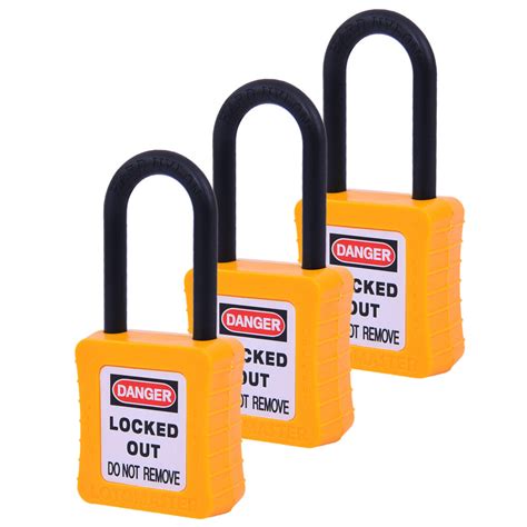 De-Electric Lockout Padlocks 3 Master Keyed 38mm Yellow - LOTOMASTER