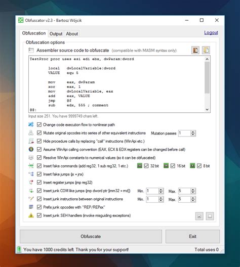 Obfuscator for the x86 Assembler — Source Code Obfuscation