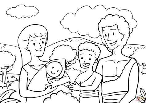 First Children of Adam and Eve coloring page | Free Printable Coloring ...