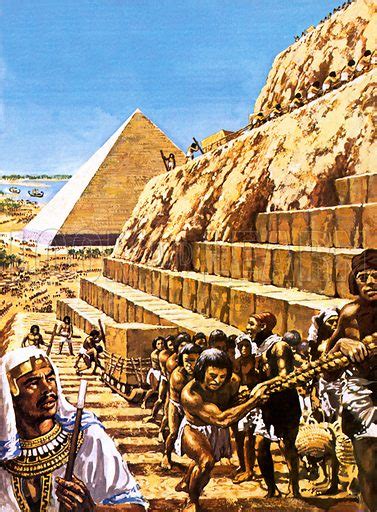 Building the Great Pyramid at Giza, ancient Egypt stock image | Look and Learn