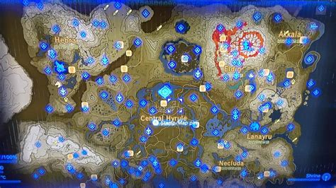 Map Of All Shrines Zelda Botw