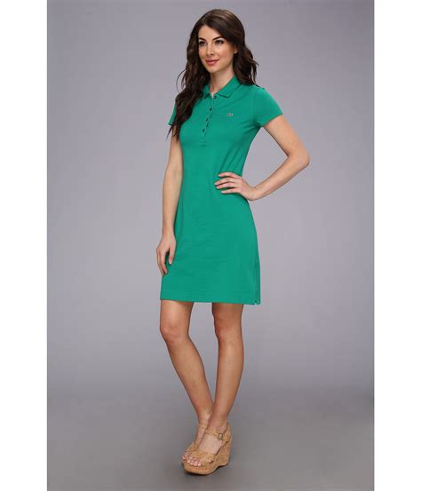 Lyst - Lacoste Ss Stretch Pique Classic Polo Dress in Green