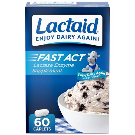 Lactaid Fast Act Lactase Enzyme Supplement, Caplets Vanilla | Walgreens