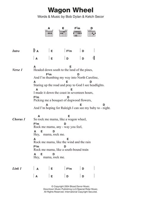 Wagon Wheel by Old Crow Medicine Show - Guitar Chords/Lyrics - Guitar ...