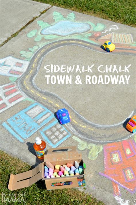 Giant Chalk Town & Roads · Sidewalk Chalk Art for Kids Car Play