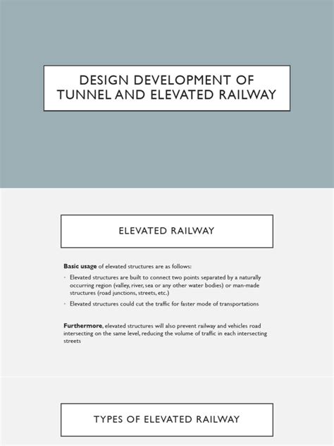 Design Development of Tunnel and Elevated Railways 23052022 | PDF | Bridge | Beam (Structure)