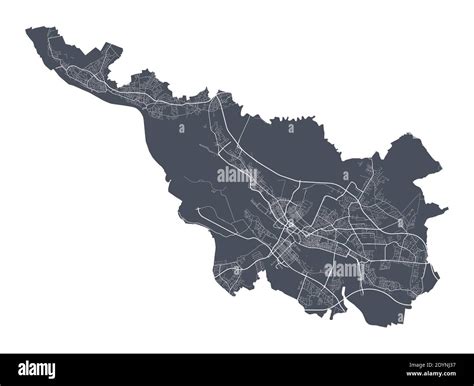 Bremen map. Detailed vector map of Bremen city administrative area. Cityscape poster ...