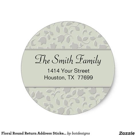 Floral Round Return Address Sticker (#LABL 006) Return Address Stickers, Star Shape, Addressing ...