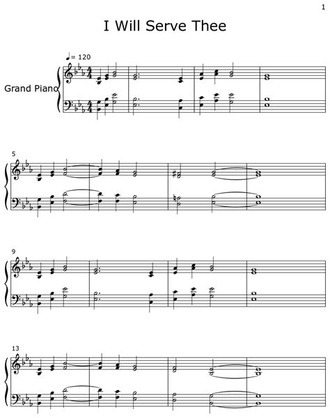 I Will Serve Thee - Sheet music for Piano