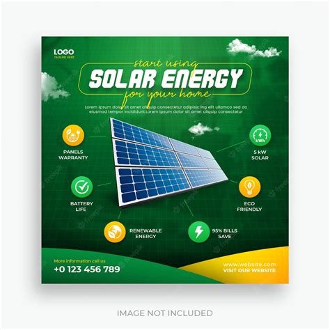 Premium PSD | Renewable solar energy panels installation service social ...