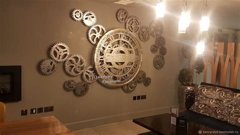 Large wall clock "Steampunk" with rotating gears – купить на Ярмарке Мастеров – AG59RCOM ...