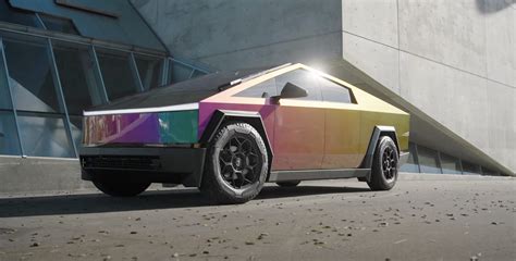 Tesla cybertruck's steel body can be heated to spectrum of colors