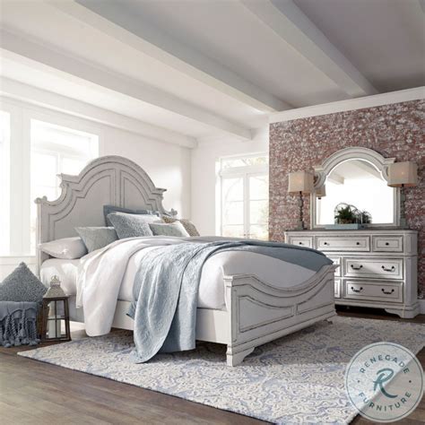 Magnolia Manor Antique White King Panel Bed from Liberty | Coleman ...