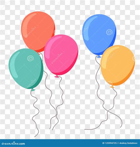 Balloon Ballon Vector Flat Cartoon Birthday Party | CartoonDealer.com #125994739