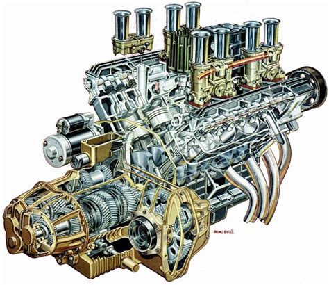 V8 engine cutaway illustration | Race Engines & Cutaways | Mechanical engineering, Technical ...