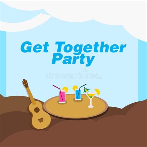 Get Together Party Invitation Card Design Stock Illustration - Illustration of invitation ...