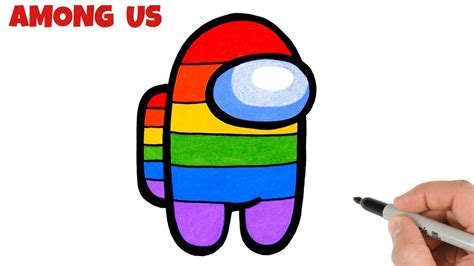 How to Draw Rainbow Among Us Character - YouTube