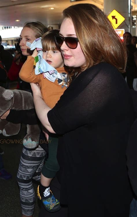 Adele at LAX with son Angelo - Growing Your Baby