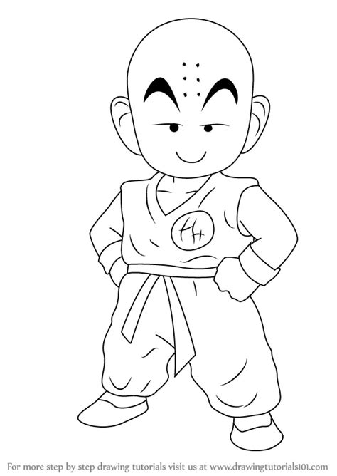 Learn How to Draw Kuririn from Dragon Ball Z (Dragon Ball Z) Step by ...