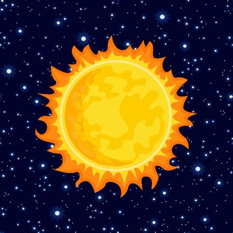 Premium Vector | Sun in dark starry sky