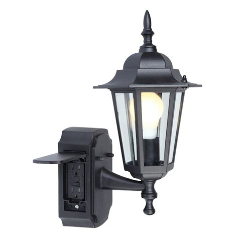 Portfolio 15.75-in H Black Medium Base (E-26) Outdoor Wall Light in the Outdoor Wall Lights ...